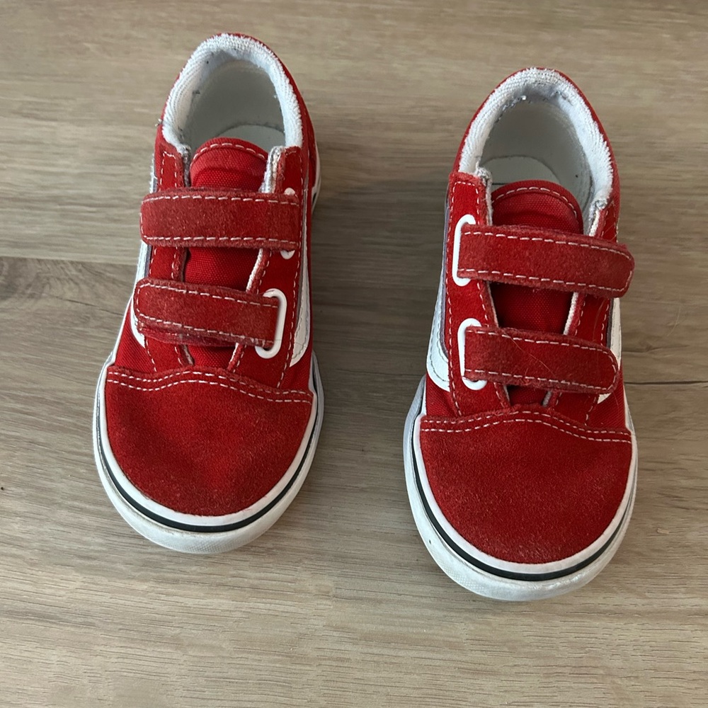 Vans Red Velcro Slides sz 9